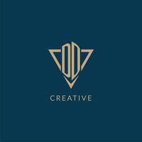 DD logo initials triangle shape style, creative logo design vector