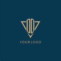 DO logo initials triangle shape style, creative logo design vector