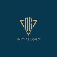 DG logo initials triangle shape style, creative logo design vector