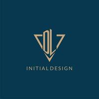 DL logo initials triangle shape style, creative logo design vector