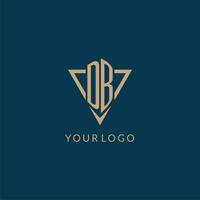 DB logo initials triangle shape style, creative logo design vector