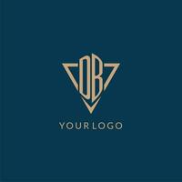 DB logo initials triangle shape style, creative logo design vector