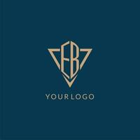 EB logo initials triangle shape style, creative logo design vector