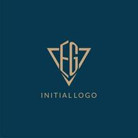 EG logo initials triangle shape style, creative logo design vector