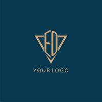 EO logo initials triangle shape style, creative logo design vector