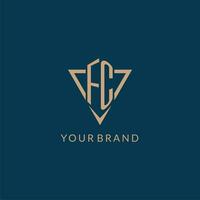 FC logo initials triangle shape style, creative logo design vector