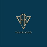 FB logo initials triangle shape style, creative logo design vector