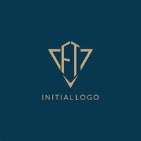 FT logo initials triangle shape style, creative logo design vector