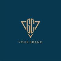 GC logo initials triangle shape style, creative logo design vector