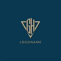 GH logo initials triangle shape style, creative logo design vector