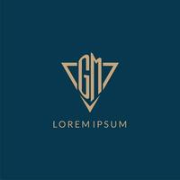 GM logo initials triangle shape style, creative logo design vector