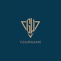 GW logo initials triangle shape style, creative logo design vector