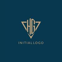 HG logo initials triangle shape style, creative logo design vector