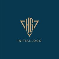 HG logo initials triangle shape style, creative logo design vector