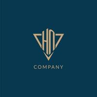 HN logo initials triangle shape style, creative logo design vector