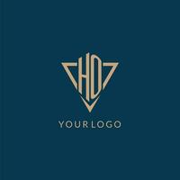 HO logo initials triangle shape style, creative logo design vector