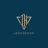 IK logo initials triangle shape style, creative logo design vector