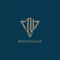 IV logo initials triangle shape style, creative logo design vector