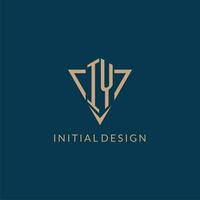 iy logo iniciales triángulo forma estilo, creativo logo diseño vector