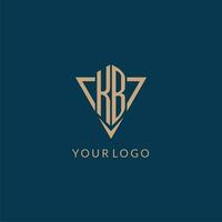 KB logo initials triangle shape style, creative logo design vector