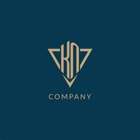 KN logo initials triangle shape style, creative logo design vector