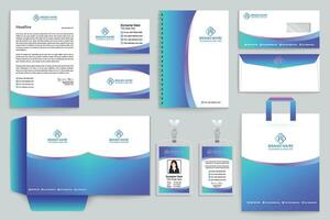 Gradient color  stationery template vector