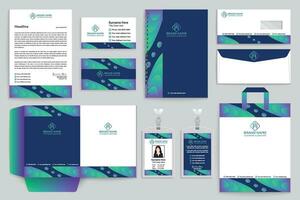 Gradient color  stationery template vector