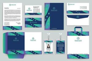 Gradient color  stationery template vector