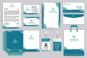 Clean professional stationery template vector