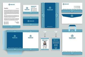 Blue color stationery design vector