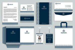 Blue color stationery design vector