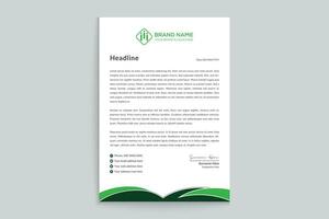 Corporate   green color letterhead design vector