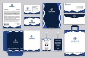 Professional stationery mockup template design vector