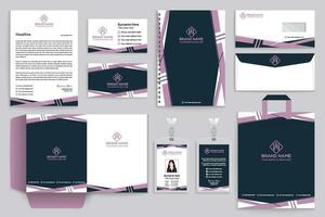 Black shape stationery design template vector