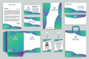 Gradient color  stationery template vector