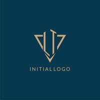 LT logo initials triangle shape style, creative logo design vector