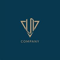 LN logo initials triangle shape style, creative logo design vector