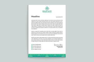 Corporate   green color letterhead design vector