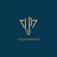 LP logo initials triangle shape style, creative logo design vector