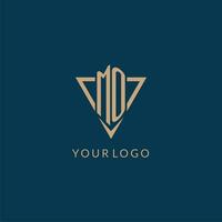 MO logo initials triangle shape style, creative logo design vector