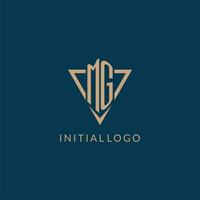 MG logo initials triangle shape style, creative logo design vector