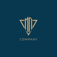 MN logo initials triangle shape style, creative logo design vector