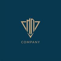 MN logo initials triangle shape style, creative logo design vector