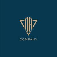 NA logo initials triangle shape style, creative logo design vector