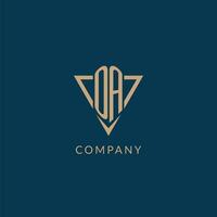 OA logo initials triangle shape style, creative logo design vector