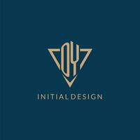 OY logo initials triangle shape style, creative logo design vector