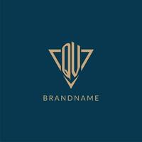 QV logo initials triangle shape style, creative logo design vector