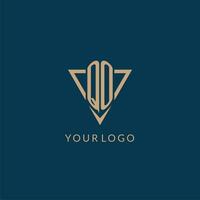 QO logo initials triangle shape style, creative logo design vector