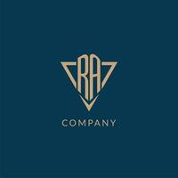 RA logo initials triangle shape style, creative logo design vector