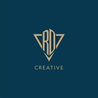 RD logo initials triangle shape style, creative logo design vector